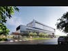 Exterior rendering of the new Advocate hospital to replace the 115-year-old Advocate Trinity on the former US Steel South Works site. 
