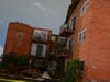 Winds blew the roof off an apartment building near 79th Street and Oketo Avenue in Bridgeview.