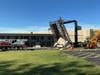 Winds blew a billboard down in Roberts Park.