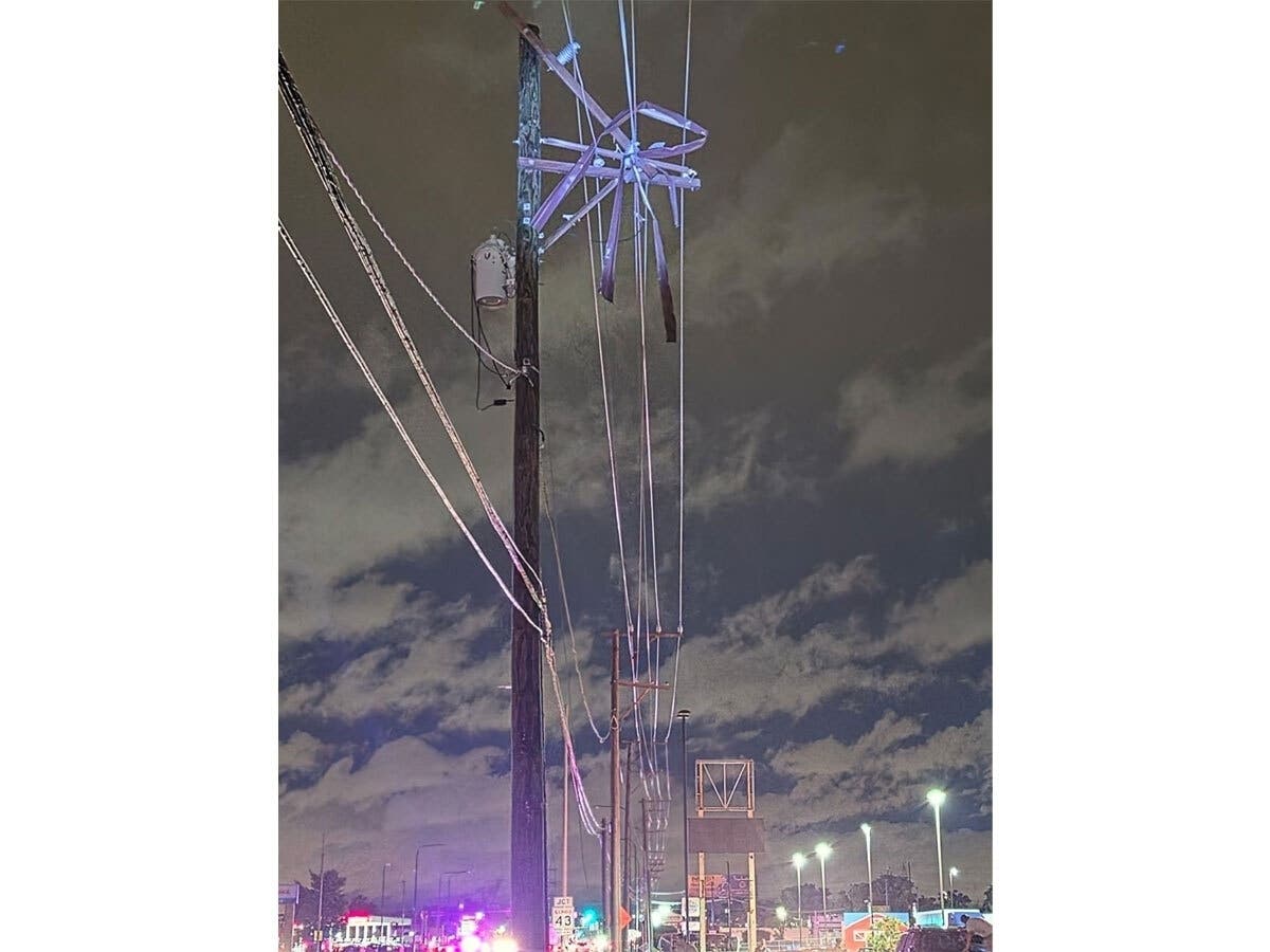 Aluminum is in twisted in the power lines on June 11 after an EF-2 tornado tore through Hickory Hills, Bridgeview and Garfield Ridge. 