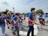 We dig the OLCHS Marching Band's patriotic tie-dyed tees. 