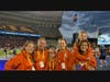 Under the guidance of Coach Kathy Sievers, Team Illinois gymnasts delivered an amazing performance on the national stage: Sievers (left to right), Glen Marks, Alexis Winegaurd, Katie O'Neil, Evelyn Diem and Mary Roman