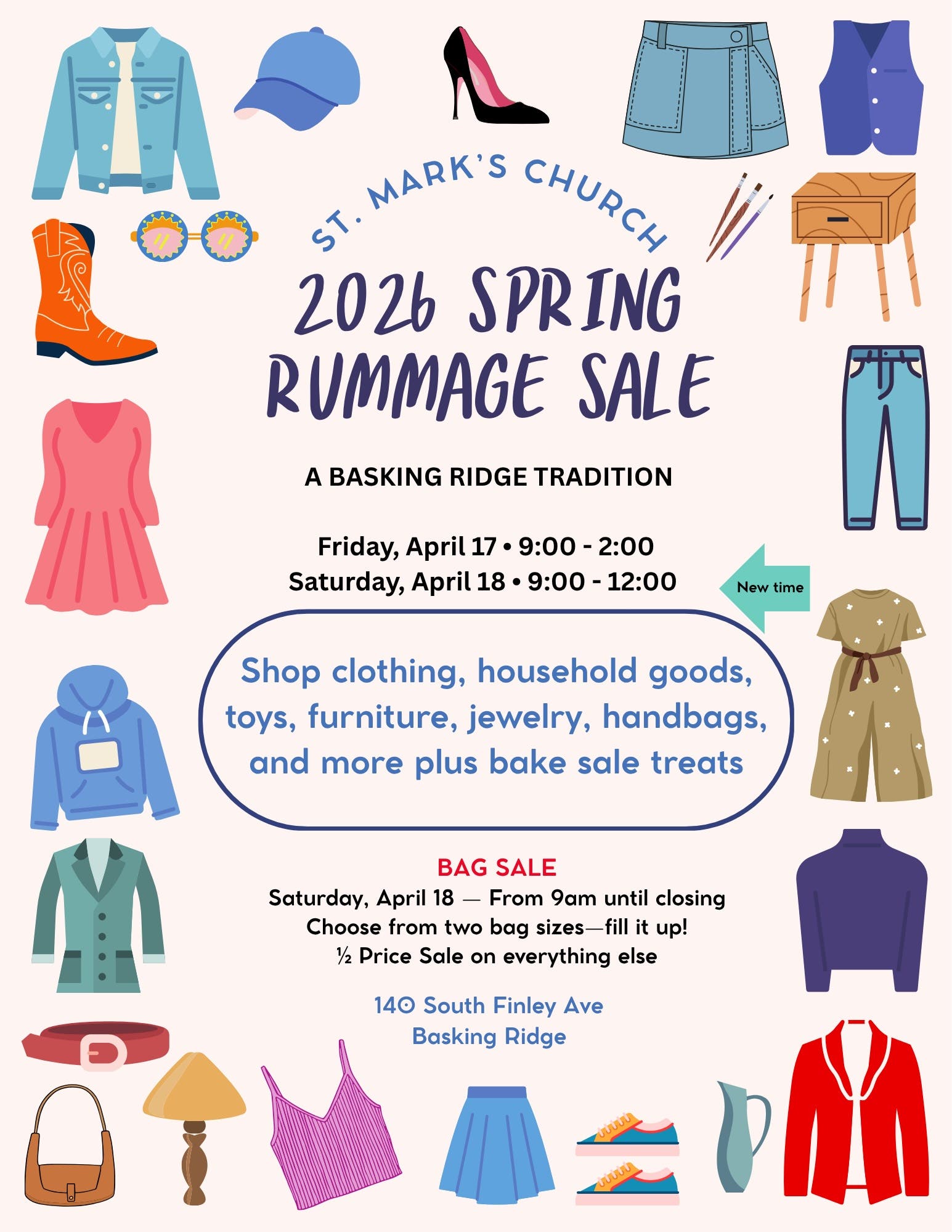 St. Mark's Spring Rummage Sale 9:00 to Noon ½ Price & Bag Sale