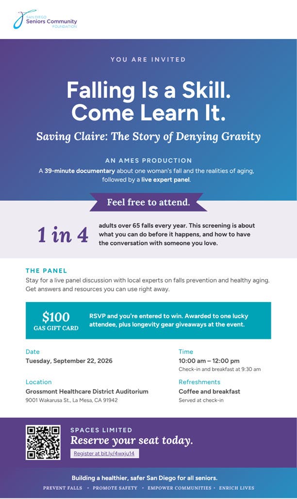 FREE Fall-Prevention with Saving Claire Documentary Screening