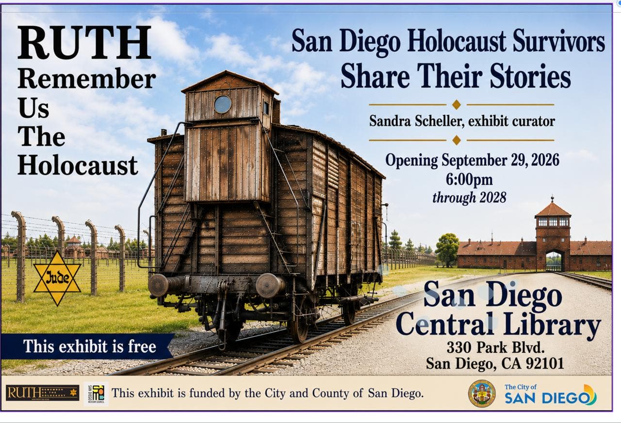 RUTH Opens Final Temporary Holocaust Exhibit in San Diego (FREE and Open to the Public)