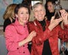 Komen North Jersey Founder Deborah Q. Belfatto (left) presents the “Angel Award” to 2006 Volunteer of the Year, Hatcher Micone.