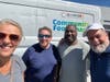 Community Food Bank loaded their truck with gallons of milk.
