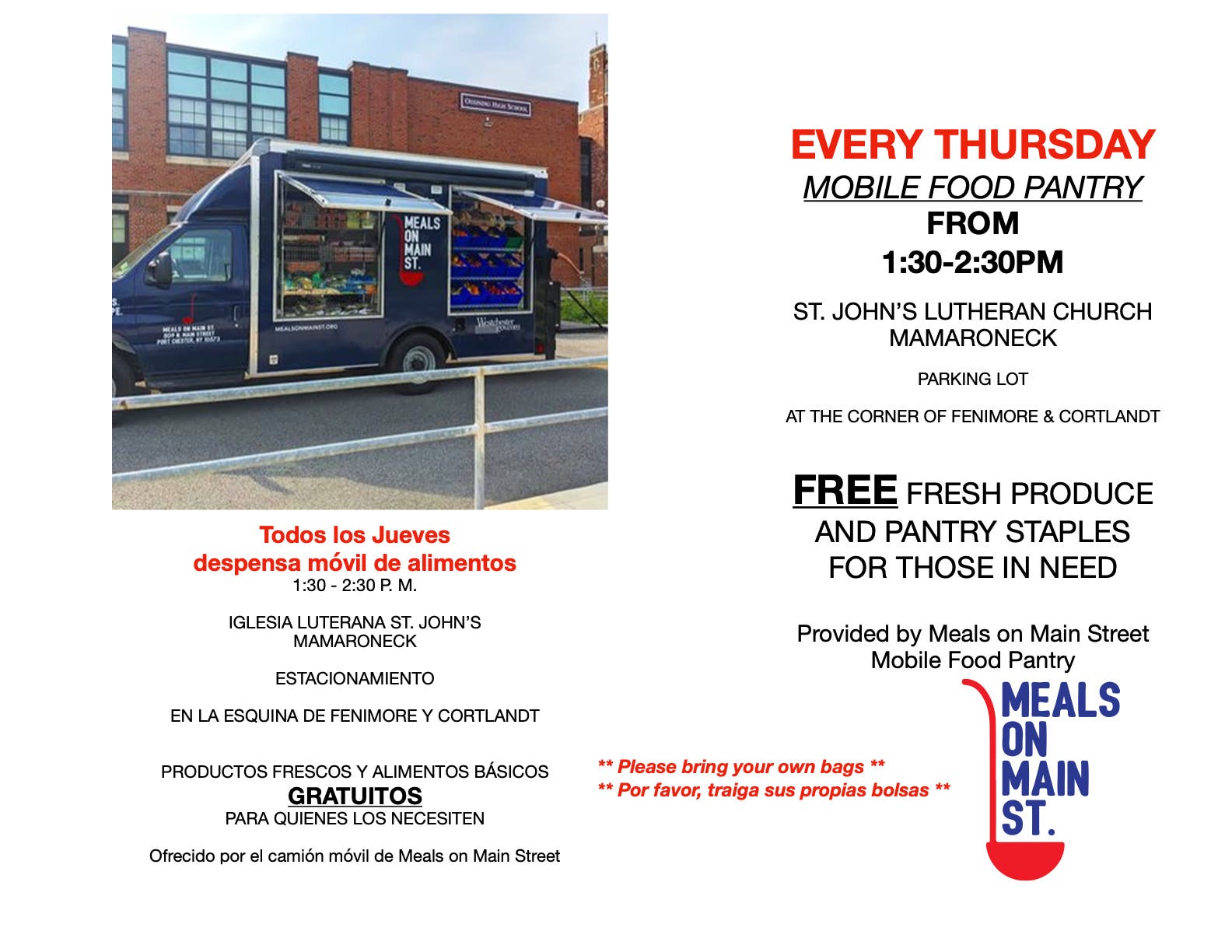 FREE - Mobile Food Pantry Today and every Thursday