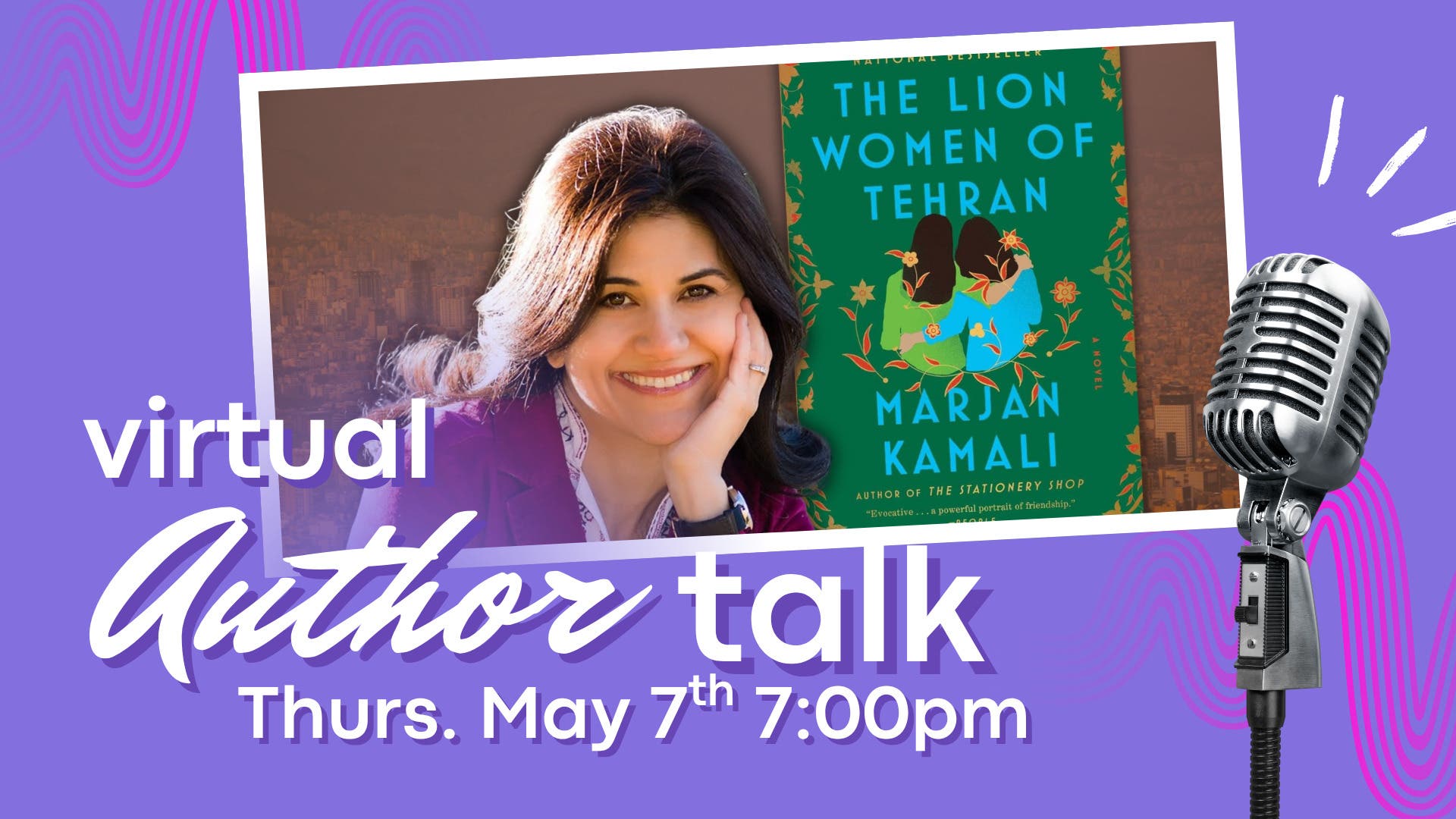 Washington Township Library's Virtual Author Talk: Marjan Kamali, The Lion Women of Tehran
