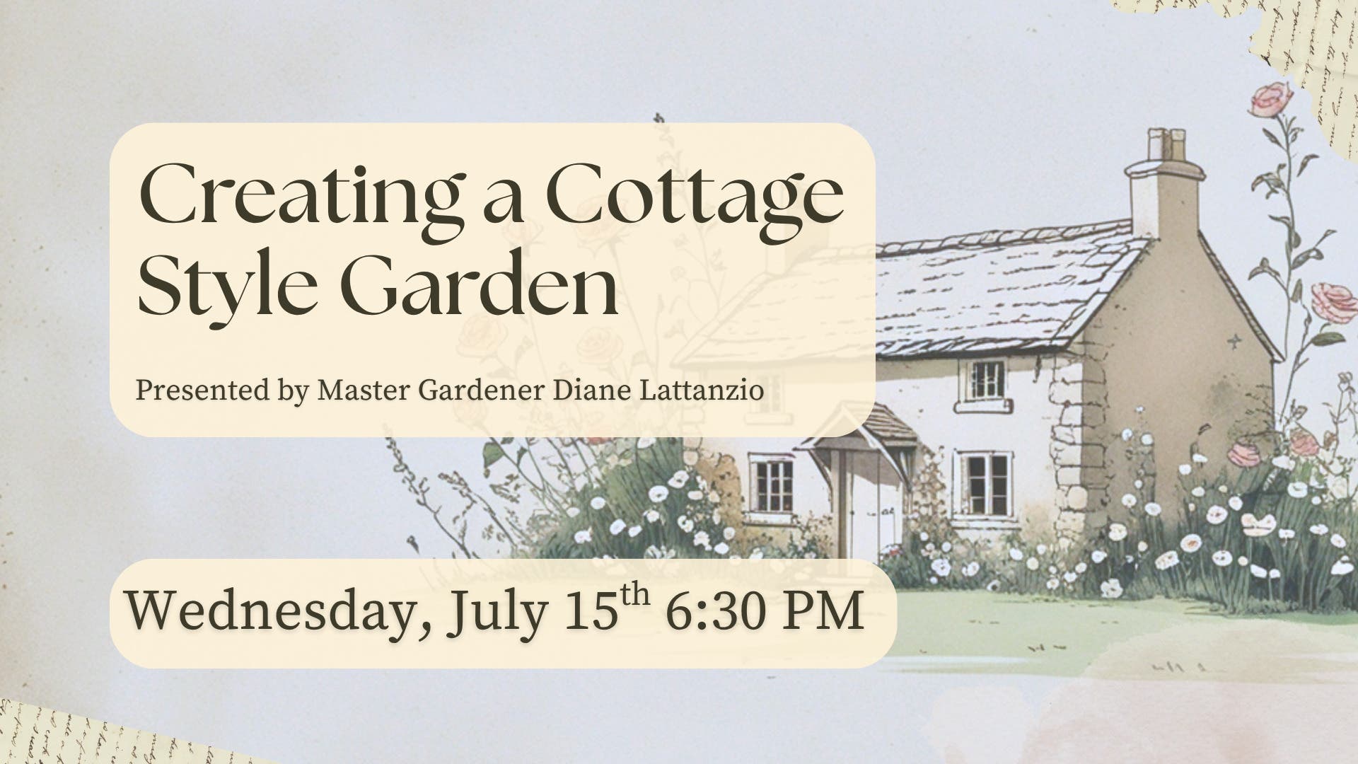 Washington Township Library Presents, "Creating a Cottage Style Garden" 