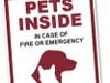 Free Pets Inside decals are available to local pet parents.