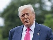 President Trump speaks outside the White House