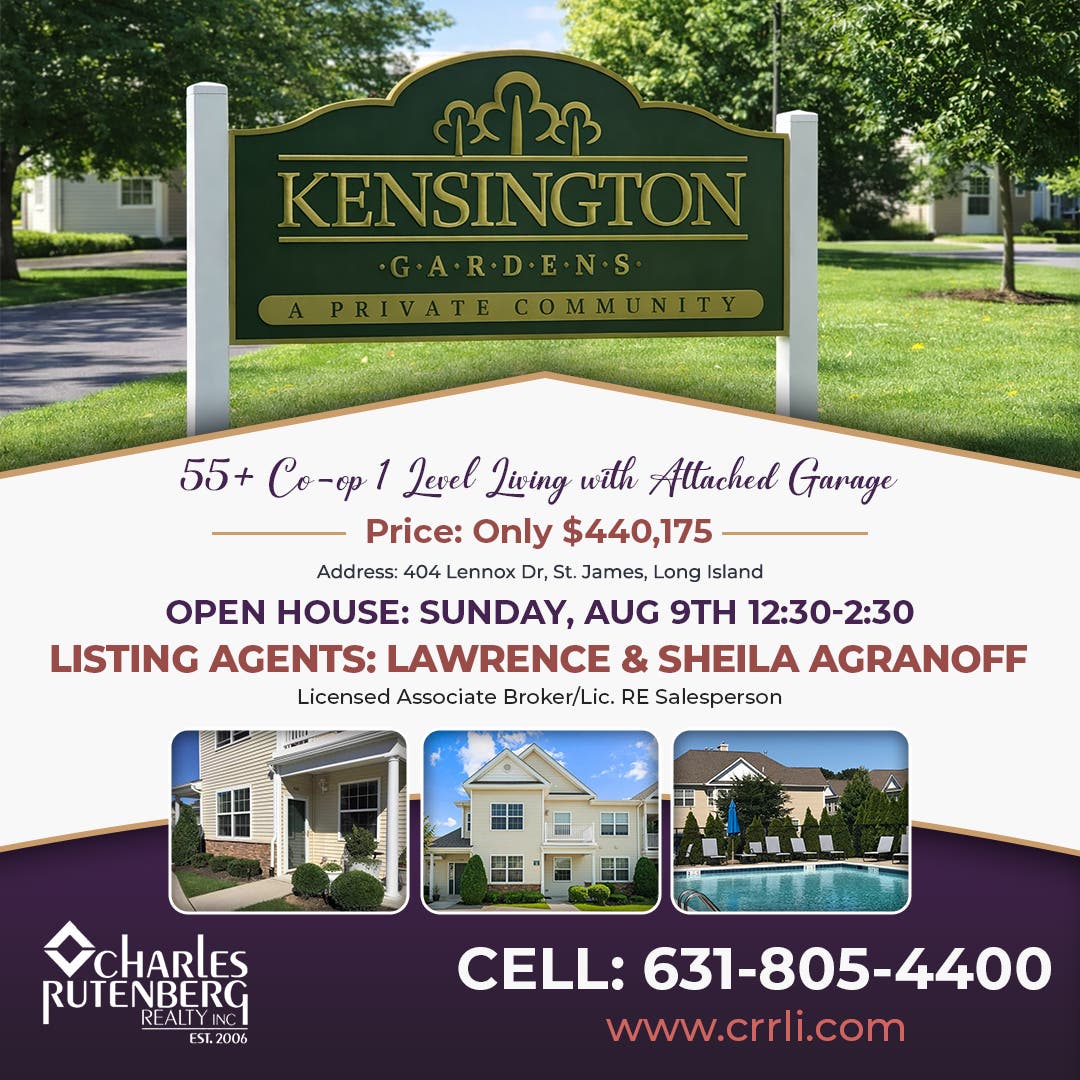 Kensington Gardens 2 Br 2 Bath Co-op in St James Long Island For Sale!