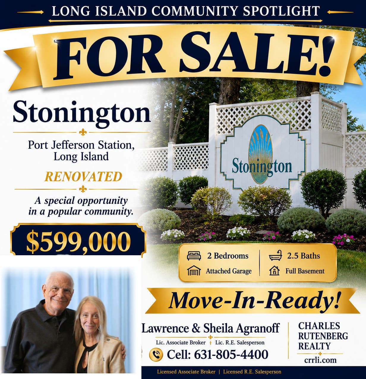 Stonington Subdivision Renovated Townhouse For Sale in Pt Jefferson Station Long Island
