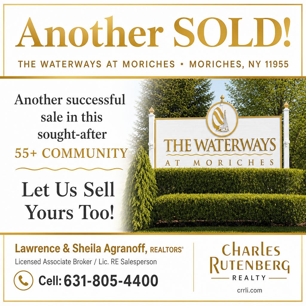 The Waterways at Moriches Long Island Sold One Level Living Ranch