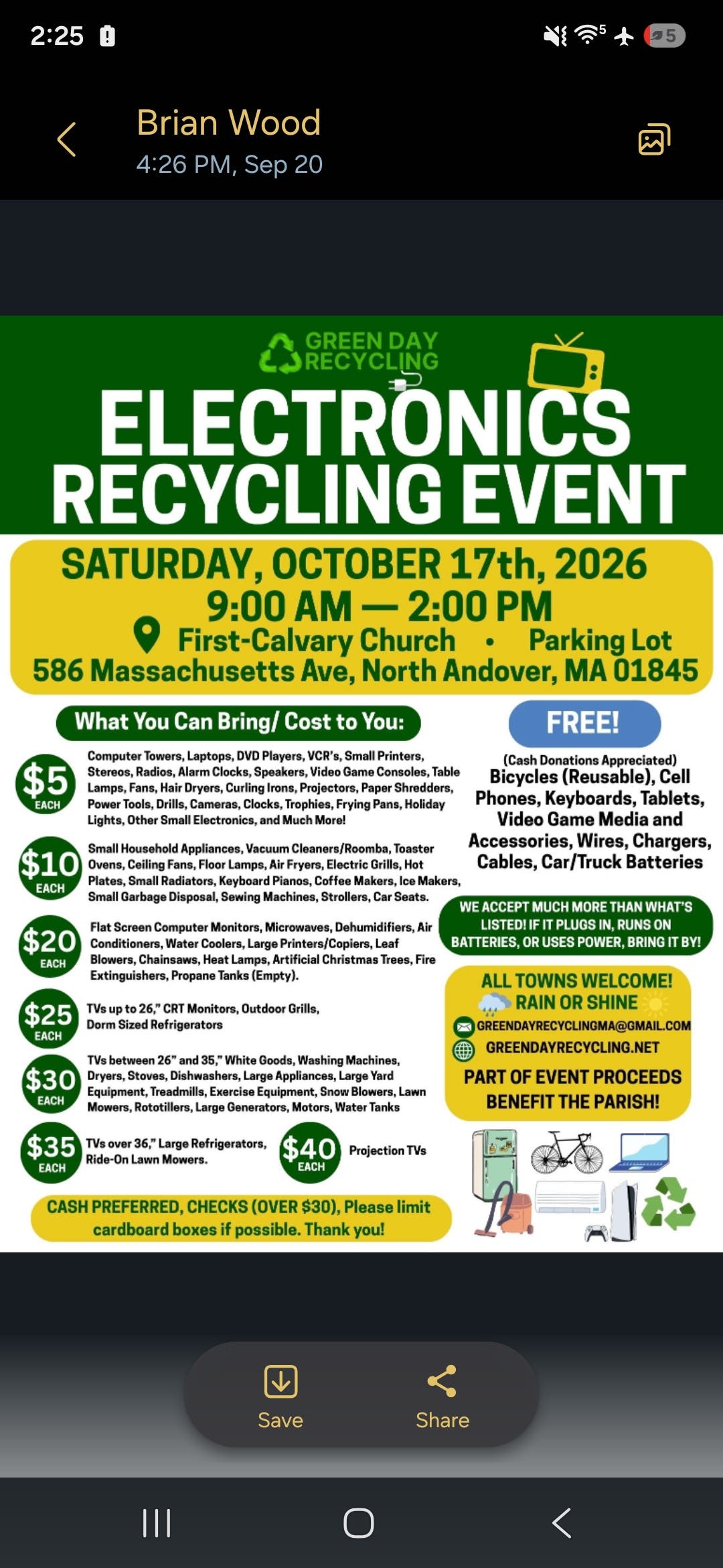 Electronic and appliance recycle day