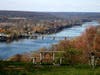 Delaware River North from D&R Greenway's Goat Hill Preserve, views of Lambertville and New Hope