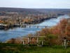 Delaware River, looking north from Goat Hill Preserve, Lambertville: New Hope and Lambertville on either side of bridge