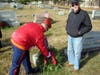 Bill O'Hara lays a wreath