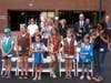 Girl Scouts from Troop 209 sing Grand Old Flag