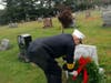 Adam Selisker at Kiefner headstone 