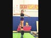 Pictured in a school-age gymnastics class are Luciana Polce, practicing walking on a balance beam and Zachary Snyder, both age 5 from Madison.