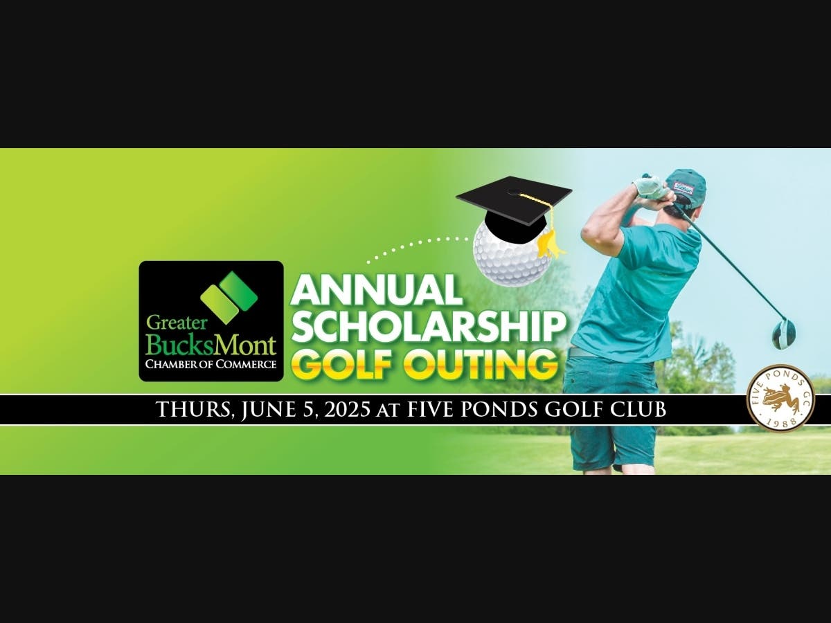 The Greater BucksMont Chamber of Commerce (GBMCC) annual golf outing will take place on June 5, at 8:00 a.m. at the Five Ponds Golf Course. The golf outing raises funds for college scholarships for students attending area high schools. 