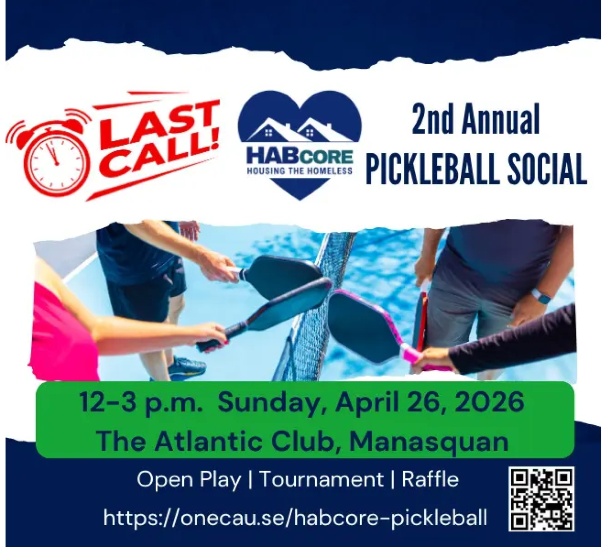 Last Call! Join the Pickleball Social and support housing the homeless at the Jersey Shore.