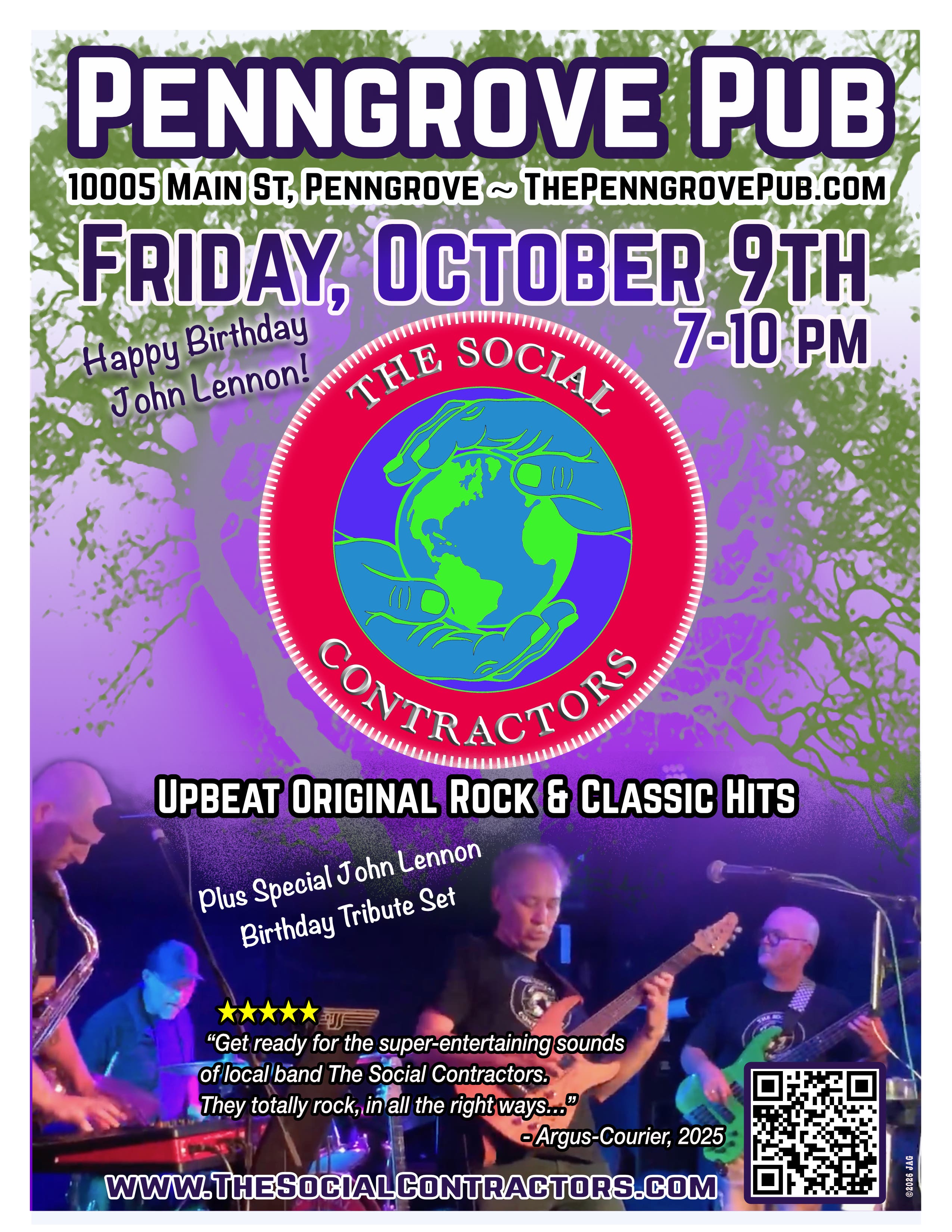 The Social Contractors Live @ Penngrove Pub – Special John Lennon Tribute Set!