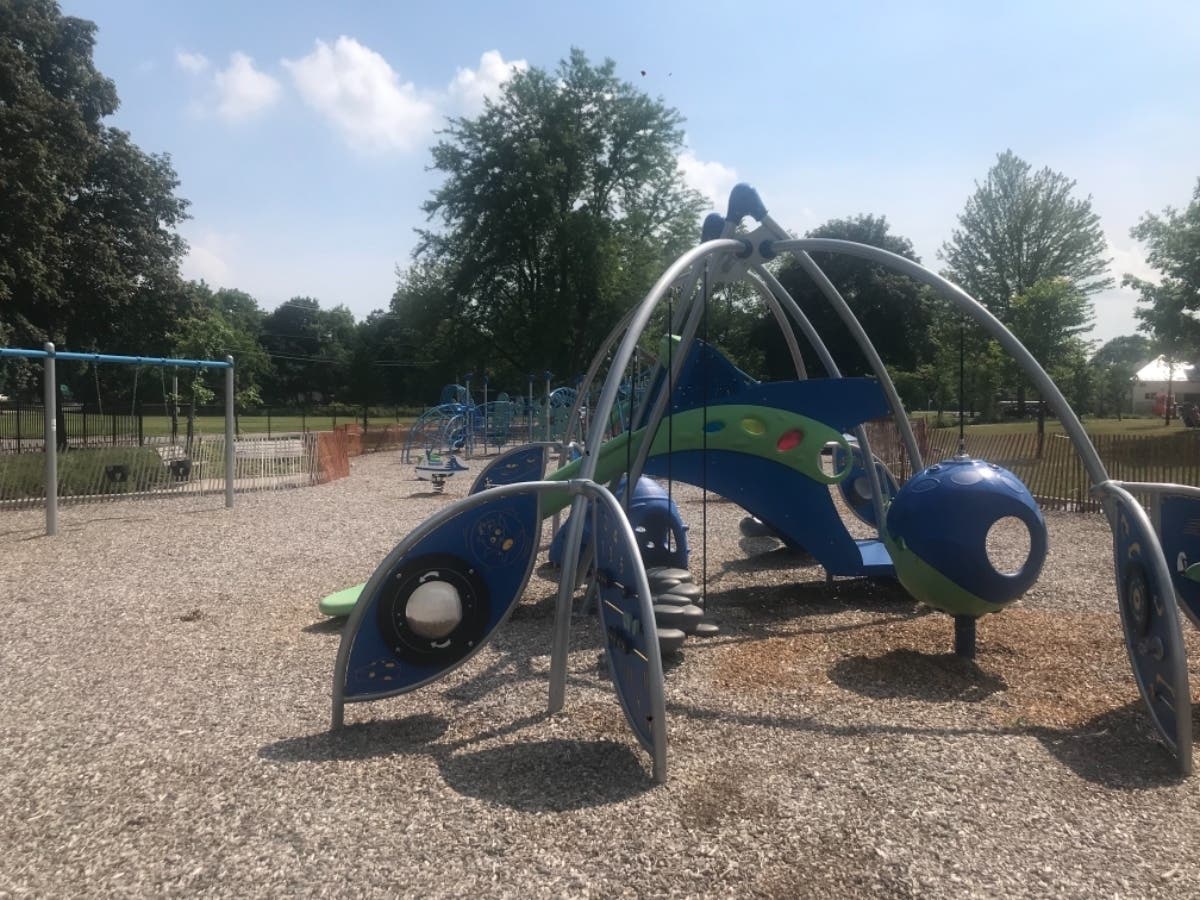 The playground at Main Beach is slated to open Monday.