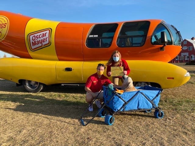 Theo was a Hot Dogger Du Jour with the Oscar Mayer Weinermobile. 