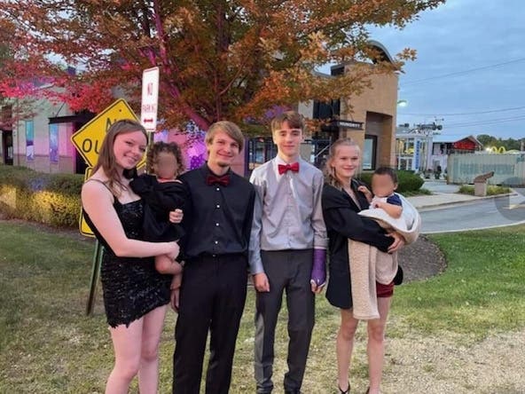 Four students, Piper Damien, Dominik Drwila, Savannah Lorenz and Damin Green, were at dinner before their homecoming dance when the crash occurred. The group ended up getting several young children out of a vehicle involved and caring for them. 