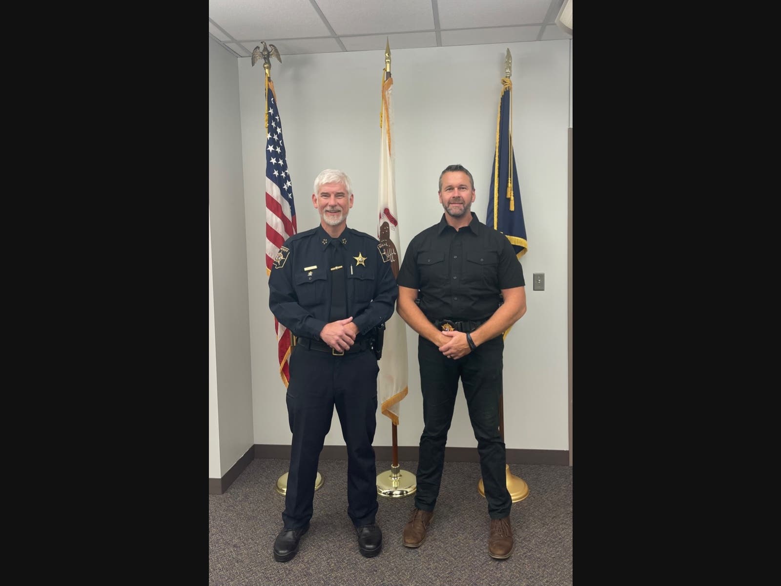 DuPage Sheriff James Mendrick, left  and Kane County Sheriff Ron Hain signed the memorandum of understanding earlier this week.
