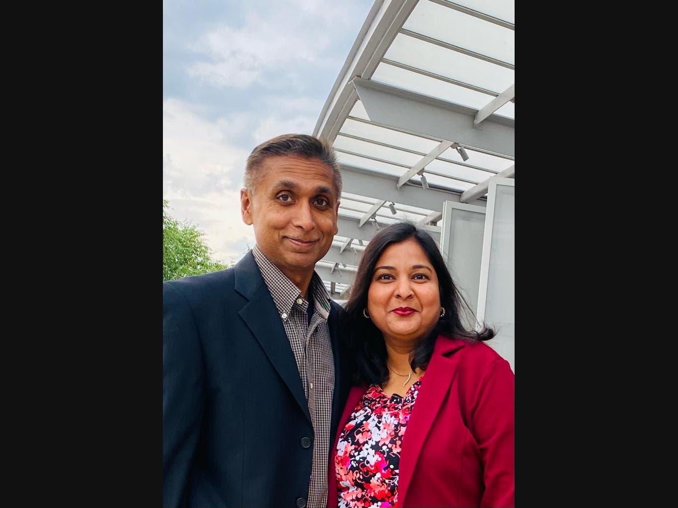Pradip (Pete) Sahu, left, and his wife Alpana. Pradip is running unopposed for a two-year unexpired trustee position