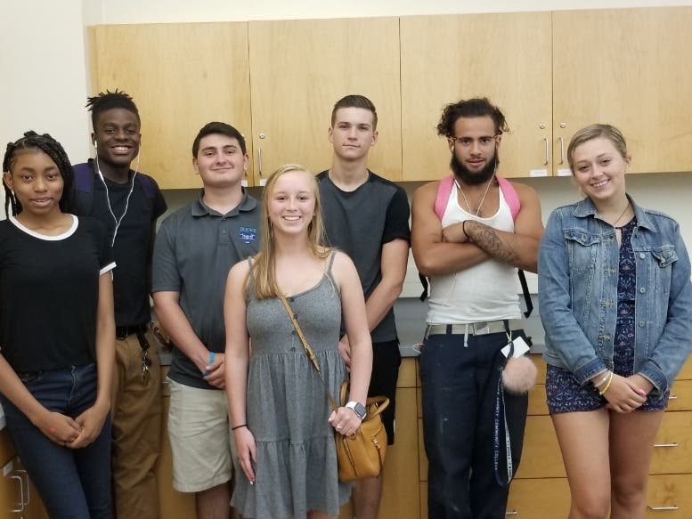 Students who participated in the program from left to right: Dymond Tillman, Jay Carroll, Chris Sax, Julianna Moore, Matt Kliniewski, Chris Seyfert, Makenzie Reilly