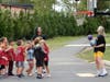 Students practice shooting during "Be A Leader Spirit Day." The four stations including shooting, passing, lay ups and dribbling.