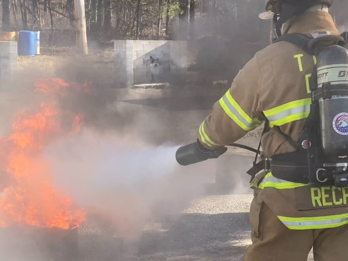 Kennedy trains at the Toms River Fire Training Center to earn his Firefighter I and II certifications. 