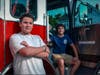 Junior firefighters (from left to right) Zander Silverman-Dultz and Aidan Rico.