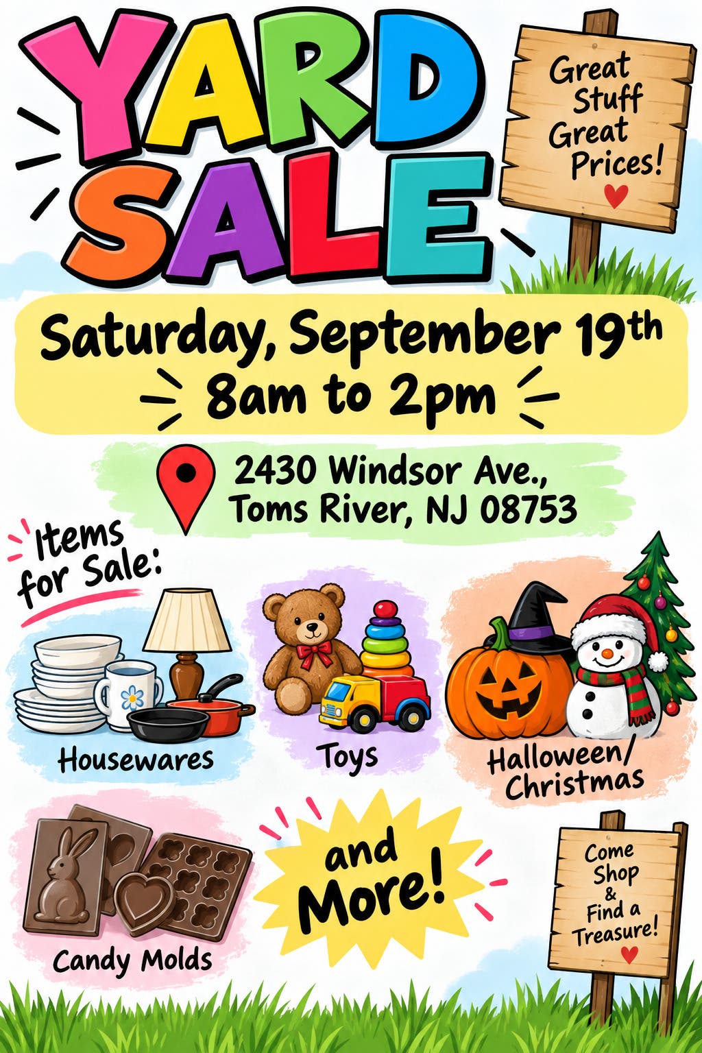 🏡 BIG YARD SALE This Saturday! 🛍️