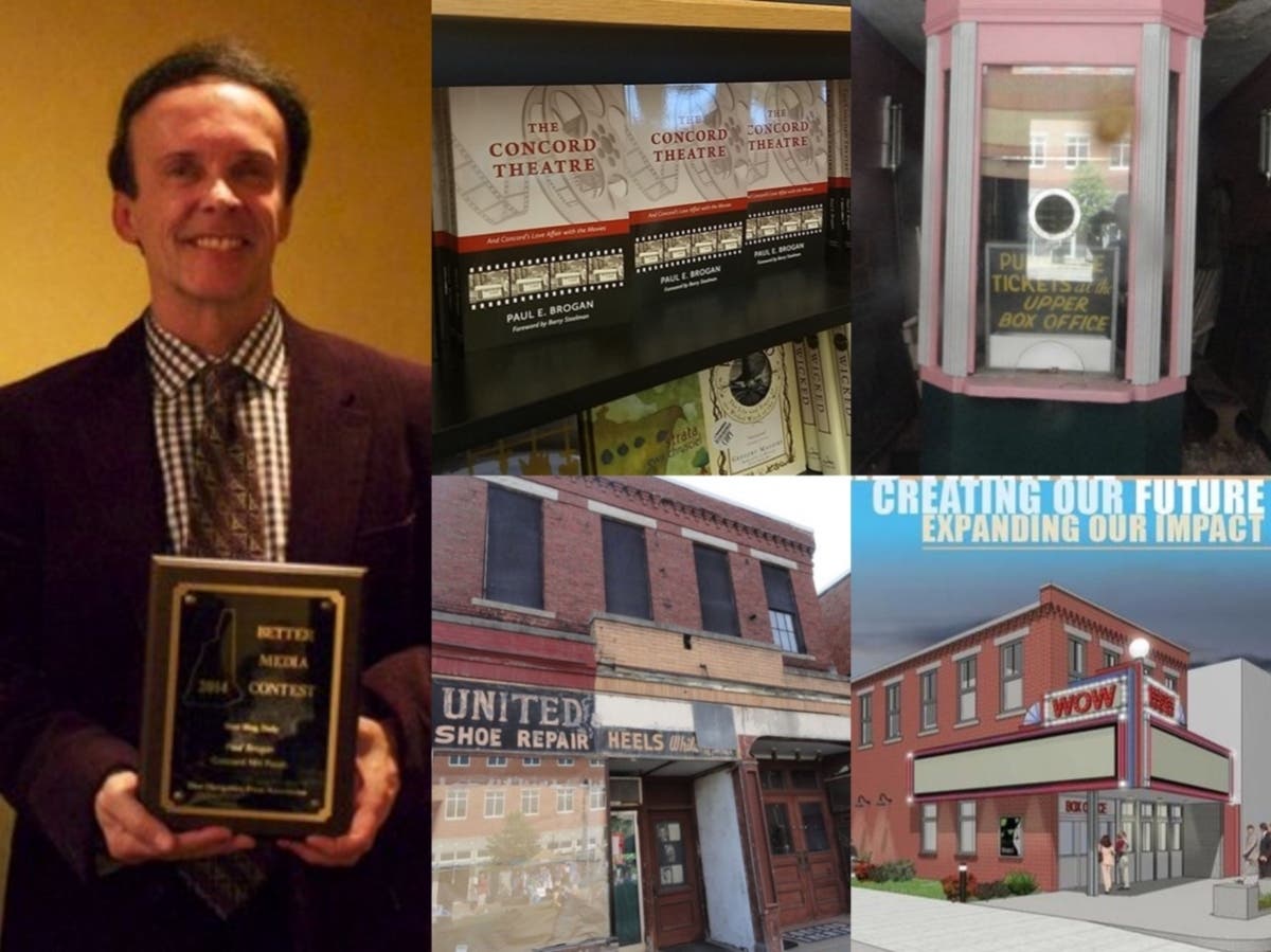 Paul Brogan speaks about his new Concord Theatre book on May 9, 2019. 