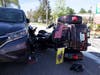 A motorcycle, Honda CR-V, and Subaru collided at the intersection of Loudon Road and Ormond Street on May 8, 2019.