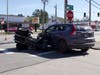 A motorcycle, Honda CR-V, and Subaru collided at the intersection of Loudon Road and Ormond Street on May 8, 2019.