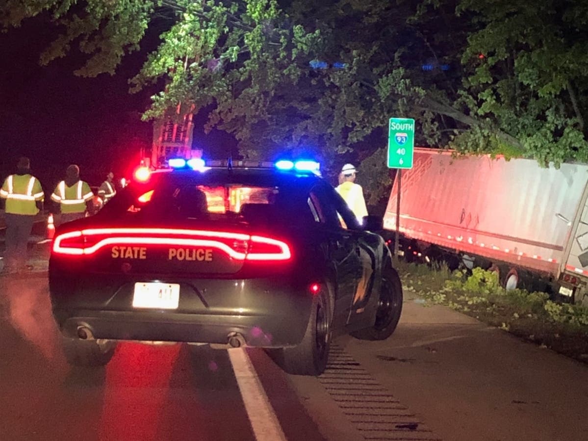 A tractor-trailer crashed on June 1, 2019, as it tried to exit I-93 at Exit 16 in Concord. 