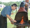 Garry Kalajian from Ararat Forge of Bradford, demonstrates how he makes hand-forged hardware. 