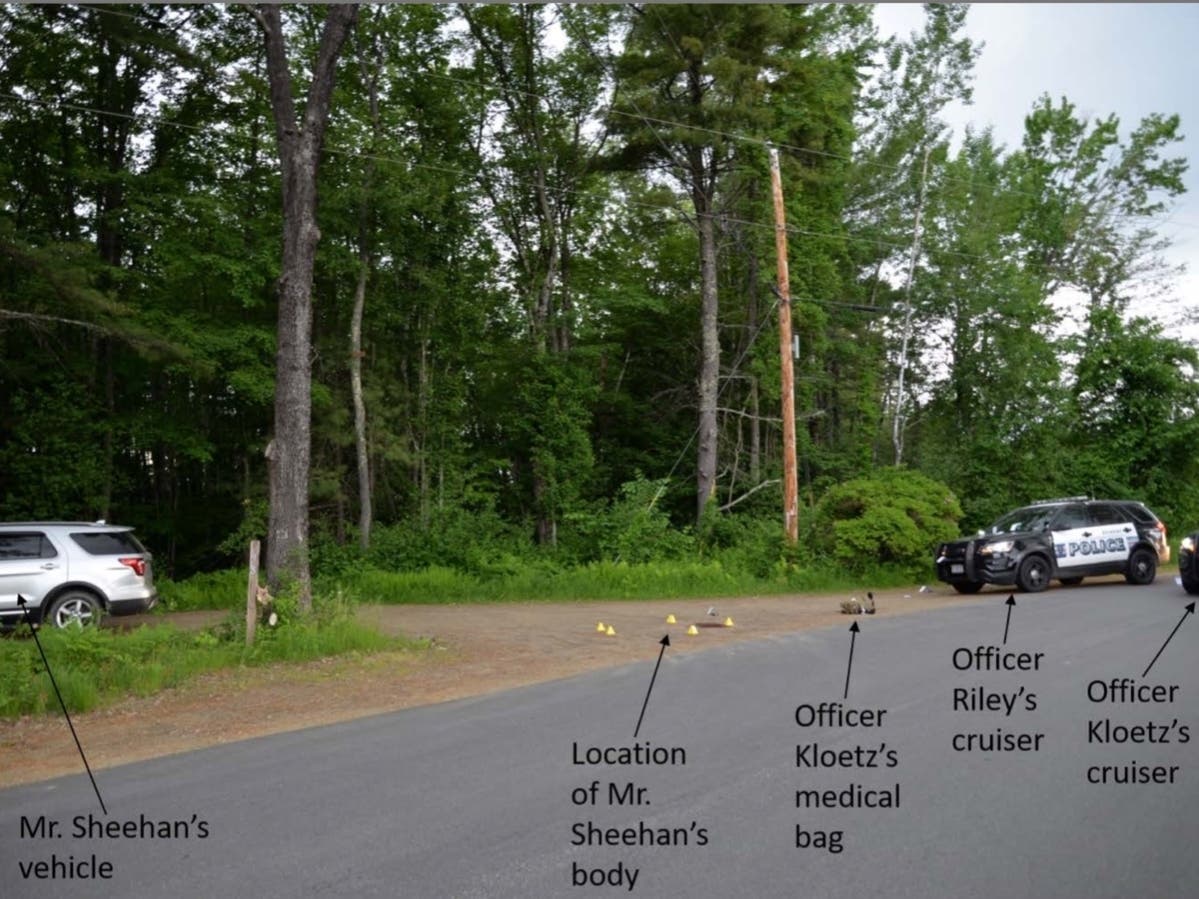 The scene at the shooting of Michael Sheehan II of Northfield on June 15, in Belmont. 