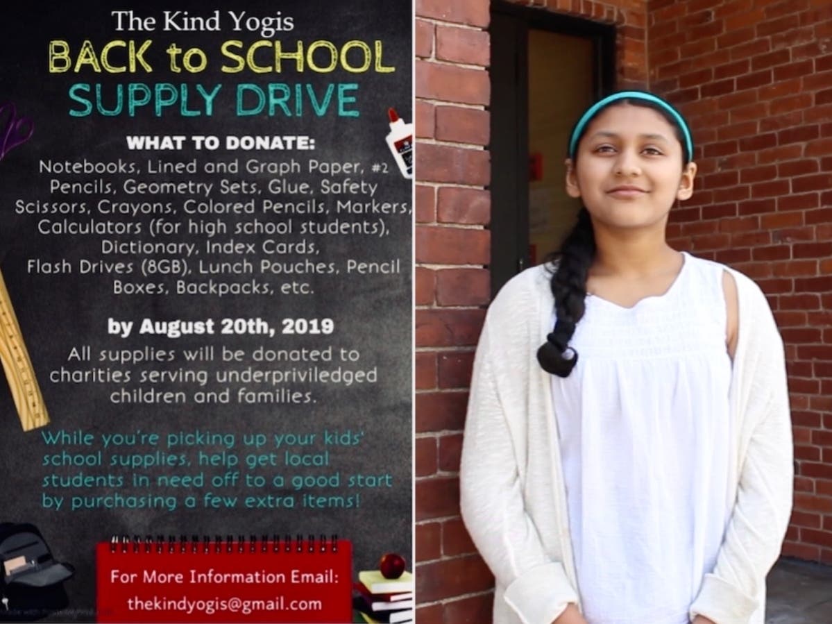 Aarika Roy of The Kind Yogis is collecting school supplies for children in need in Nashua. 