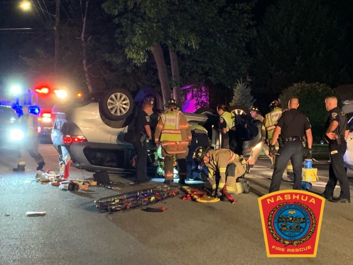 Nashua police and firefighters were sent to Westwood Avenue for a rollover crash on Sept. 10. 