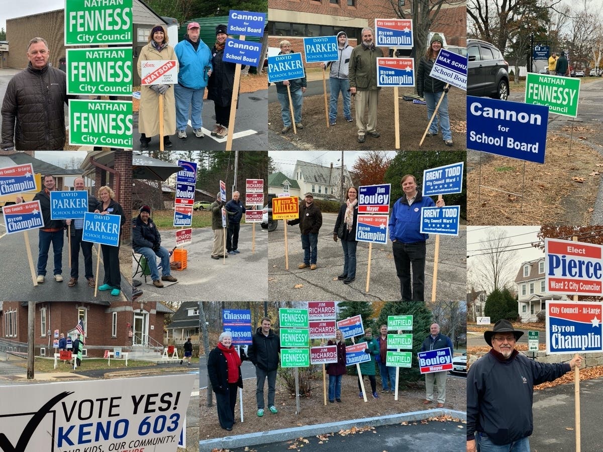 Candidates and their supporters at the polls in Concord Nov. 5. 