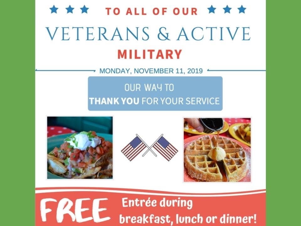 "We at the Toast want to thank those on Veterans Day who have served or are currently serving as they continue to protect and keep our country safe each and every day," said Eric Goodwin, owner.