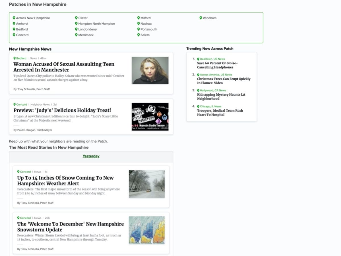 You can support our award-winning, independent, online journalism by subscribing to a free New Hampshire Patch site newsletter today.